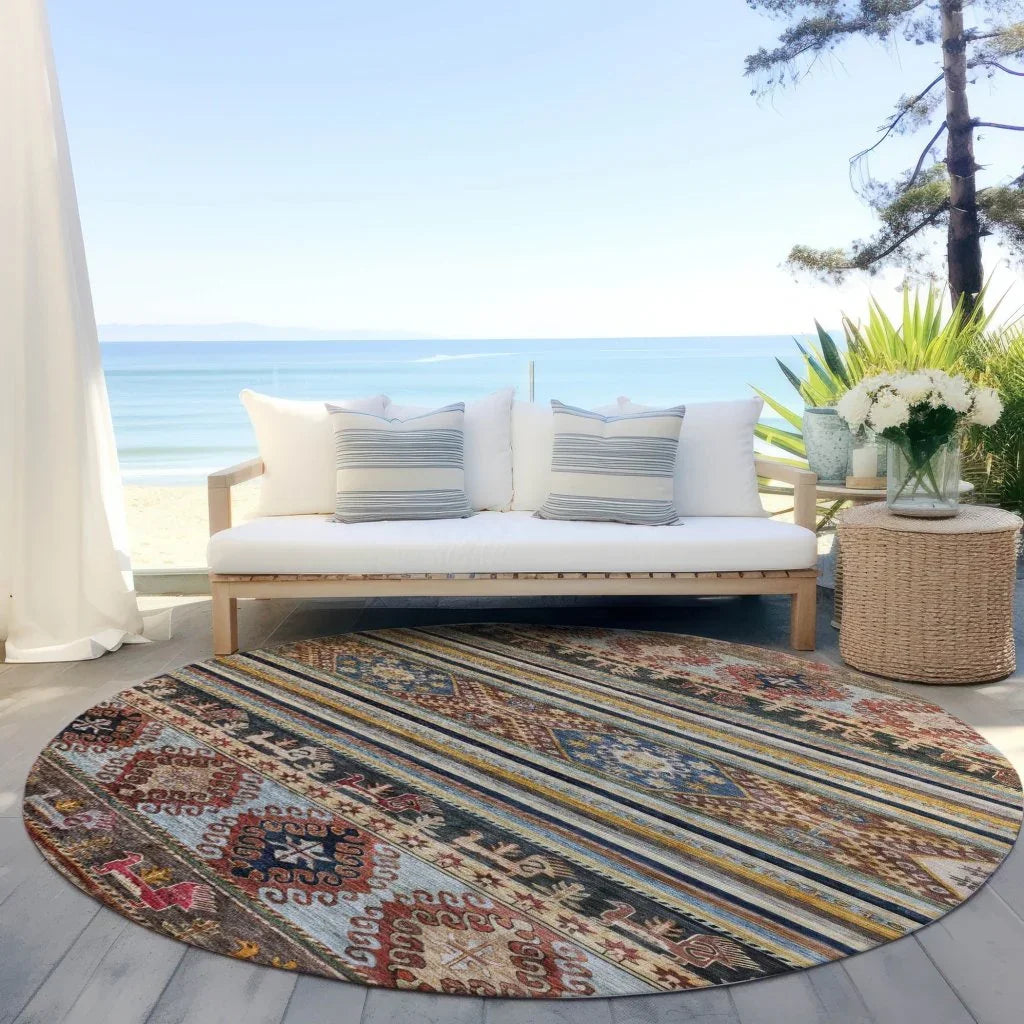 LOOMLAN Rugs Claritha Orange Washable Indoor-Outdoor Rug