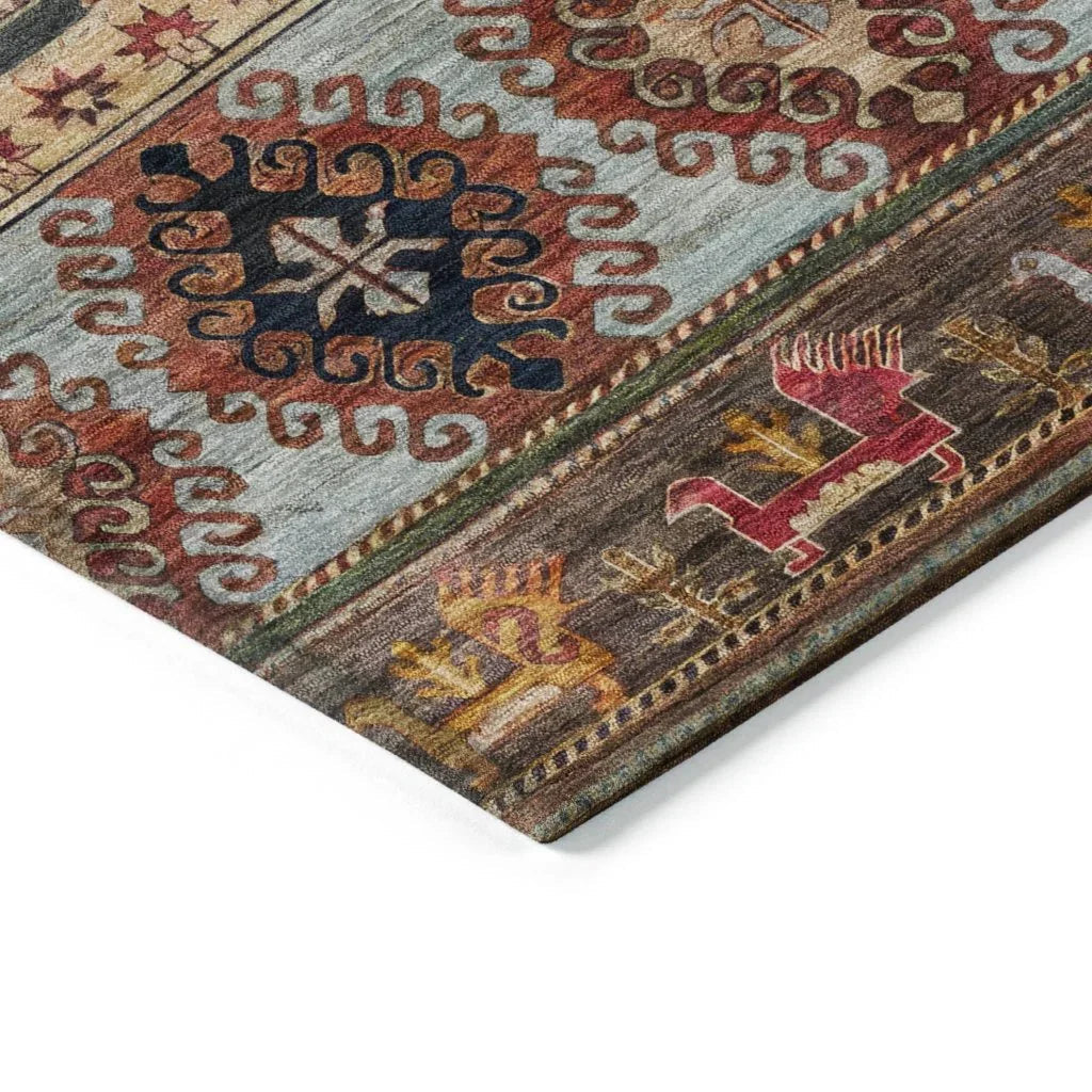 LOOMLAN Rugs Claritha Orange Washable Indoor-Outdoor Rug