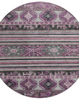LOOMLAN Rugs Claritha Purple Washable Indoor-Outdoor Rug