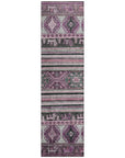 LOOMLAN Rugs Claritha Purple Washable Indoor-Outdoor Rug