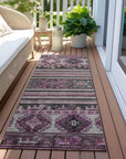 LOOMLAN Rugs Claritha Purple Washable Indoor-Outdoor Rug
