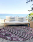LOOMLAN Rugs Claritha Purple Washable Indoor-Outdoor Rug
