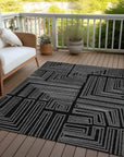 LOOMLAN Rugs Clayra Black Washable Indoor-Outdoor Rug