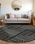 LOOMLAN Rugs Clayra Black Washable Indoor-Outdoor Rug