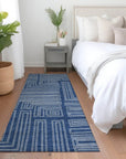 LOOMLAN Rugs Clayra Blue Washable Indoor-Outdoor Rug