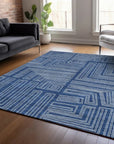LOOMLAN Rugs Clayra Blue Washable Indoor-Outdoor Rug