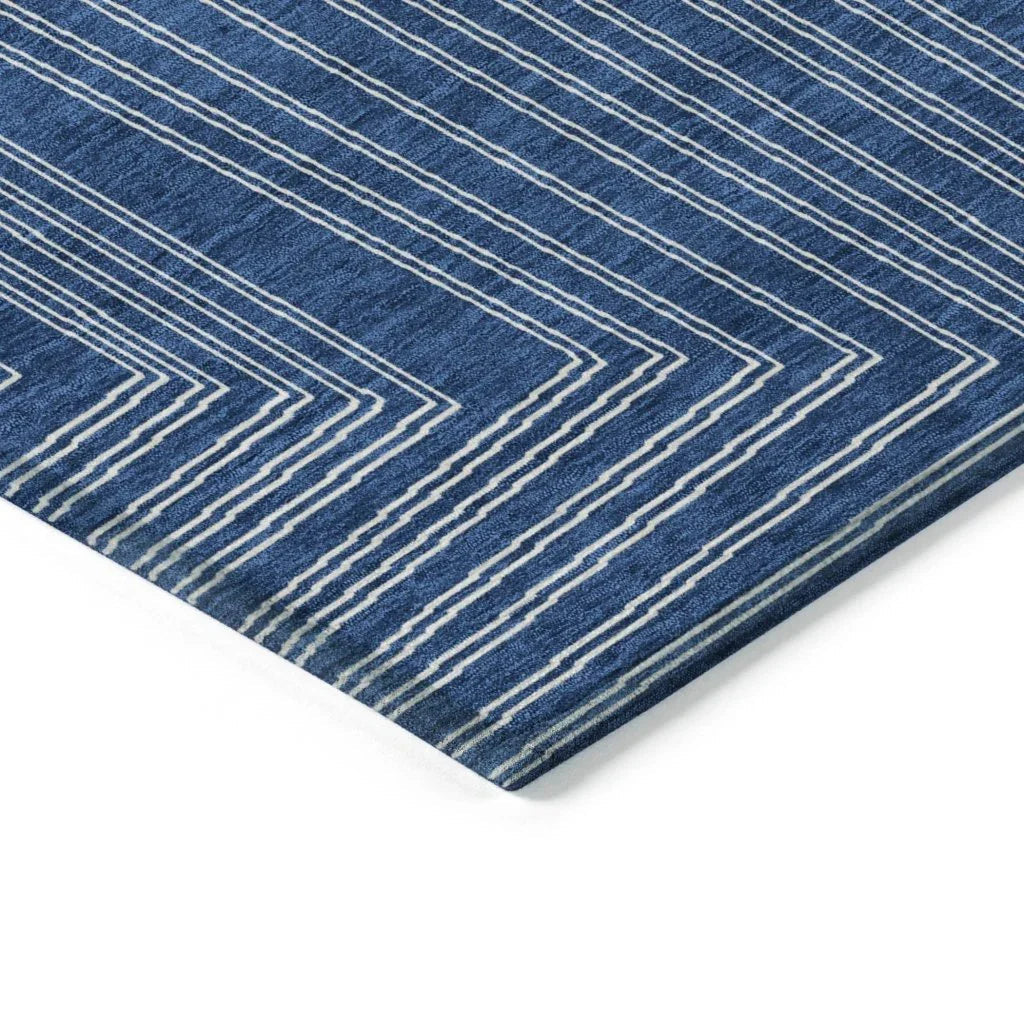 LOOMLAN Rugs Clayra Blue Washable Indoor-Outdoor Rug