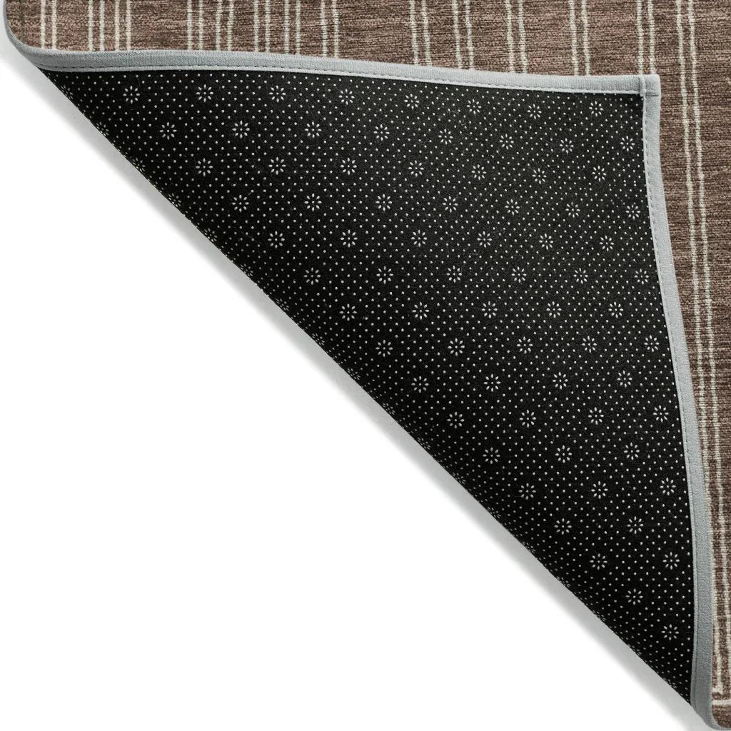 LOOMLAN Rugs Clayra Brown Washable Indoor-Outdoor Rug