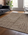 LOOMLAN Rugs Clayra Brown Washable Indoor-Outdoor Rug