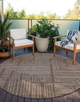LOOMLAN Rugs Clayra Brown Washable Indoor-Outdoor Rug