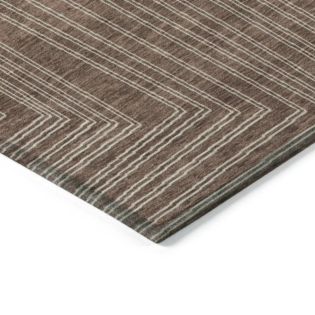 LOOMLAN Rugs Clayra Brown Washable Indoor-Outdoor Rug