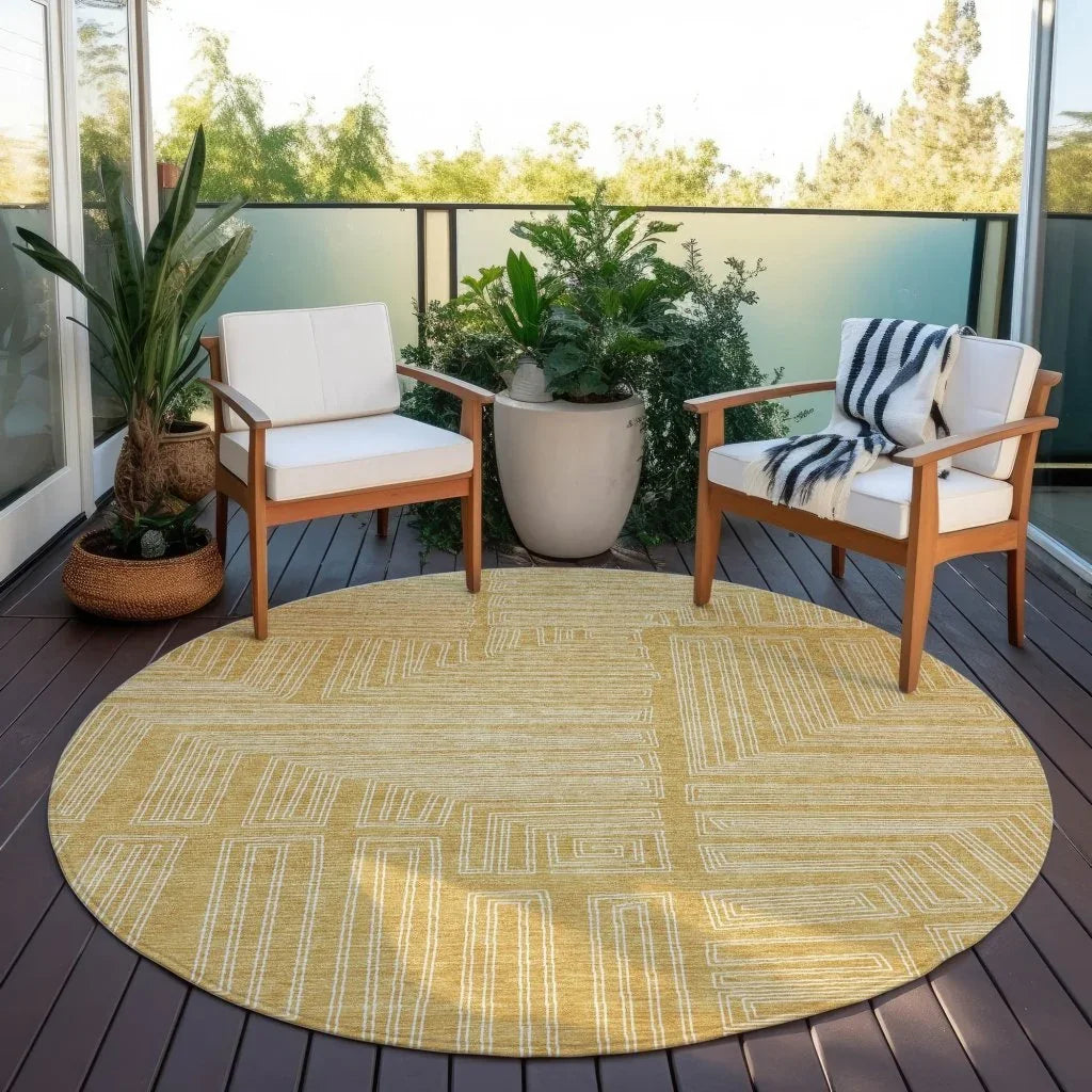 LOOMLAN Rugs Clayra Gold Washable Indoor-Outdoor Rug