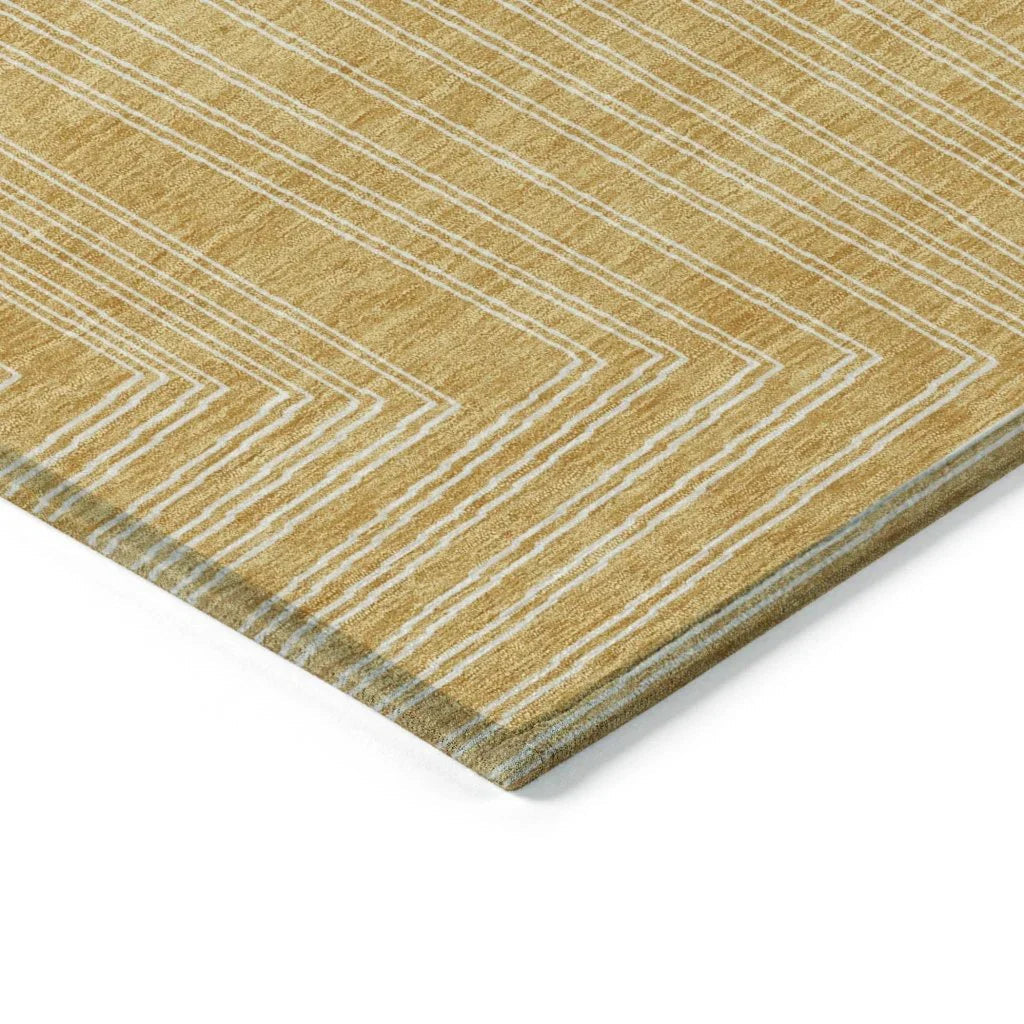 LOOMLAN Rugs Clayra Gold Washable Indoor-Outdoor Rug
