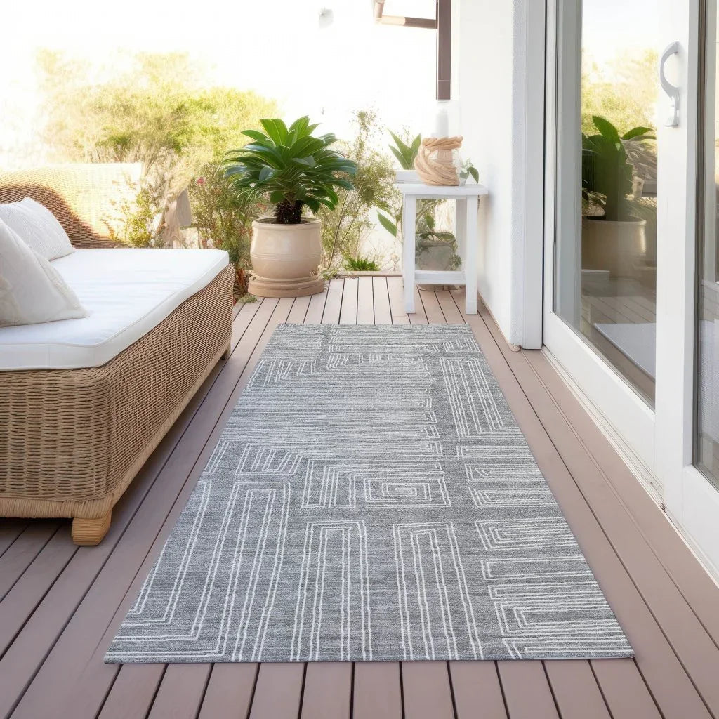 LOOMLAN Rugs Clayra Gray Washable Indoor-Outdoor Rug