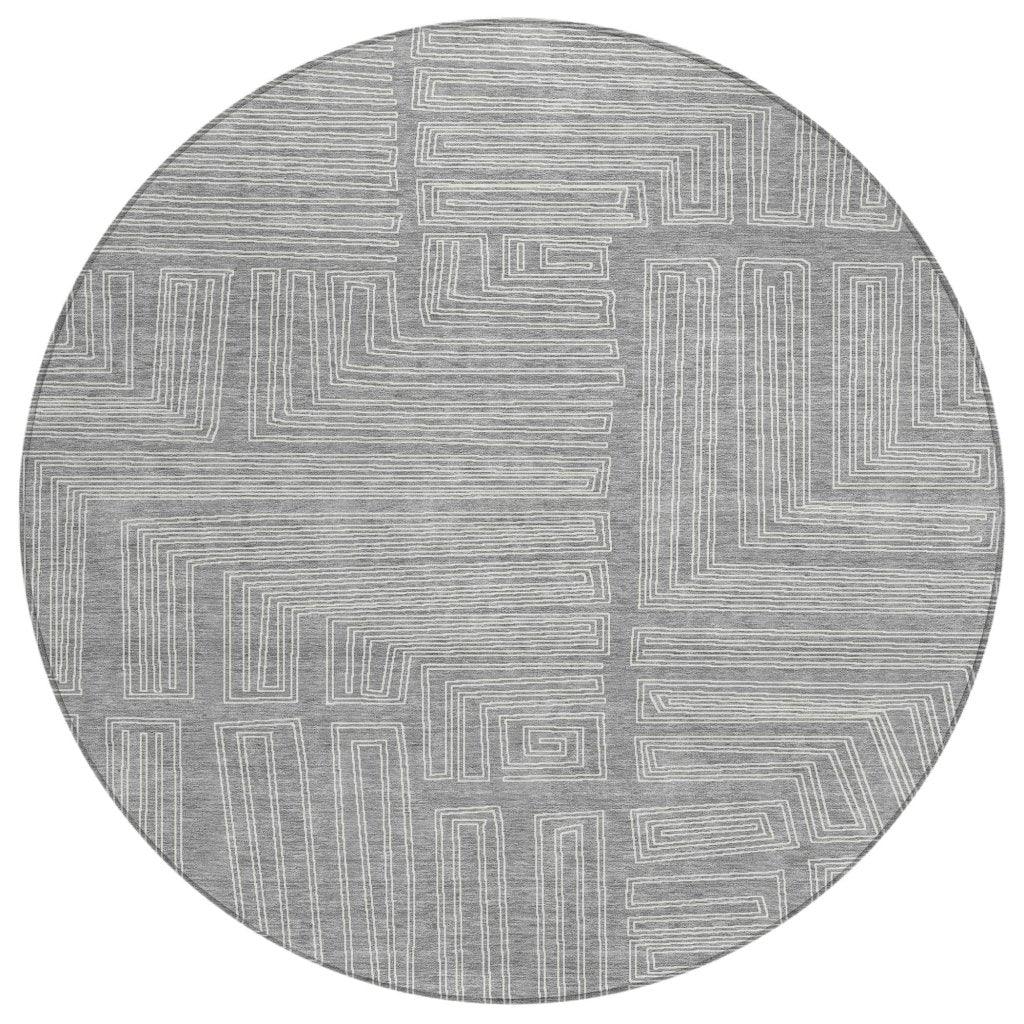 LOOMLAN Rugs Clayra Gray Washable Indoor-Outdoor Rug