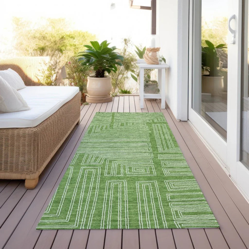 LOOMLAN Rugs Clayra Green Washable Indoor-Outdoor Rug