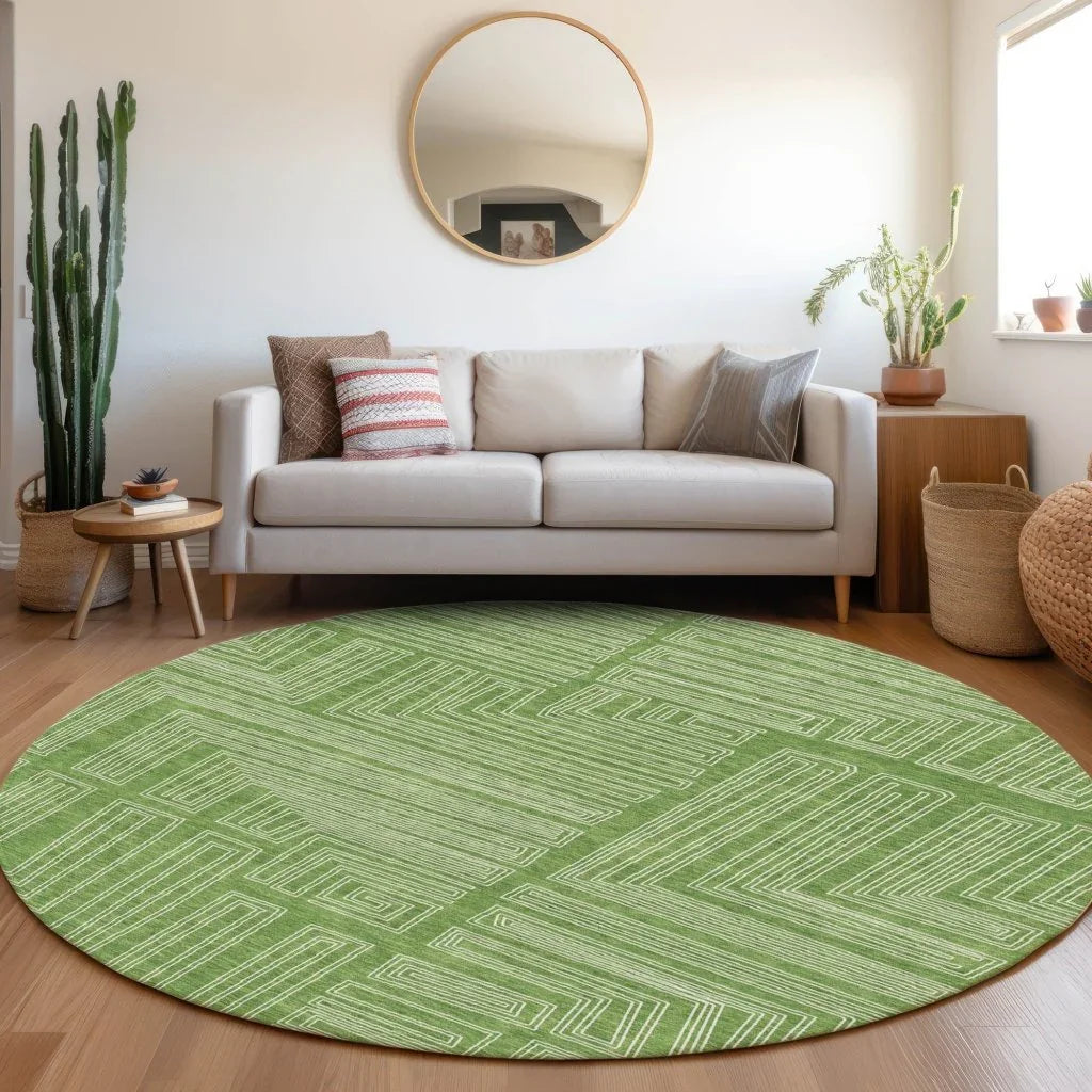 LOOMLAN Rugs Clayra Green Washable Indoor-Outdoor Rug