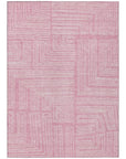 LOOMLAN Rugs Clayra Pink Washable Indoor-Outdoor Rug