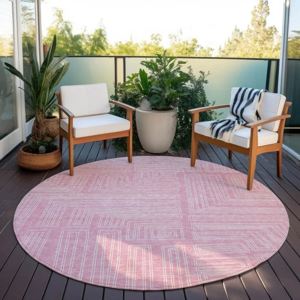 LOOMLAN Rugs Clayra Pink Washable Indoor-Outdoor Rug