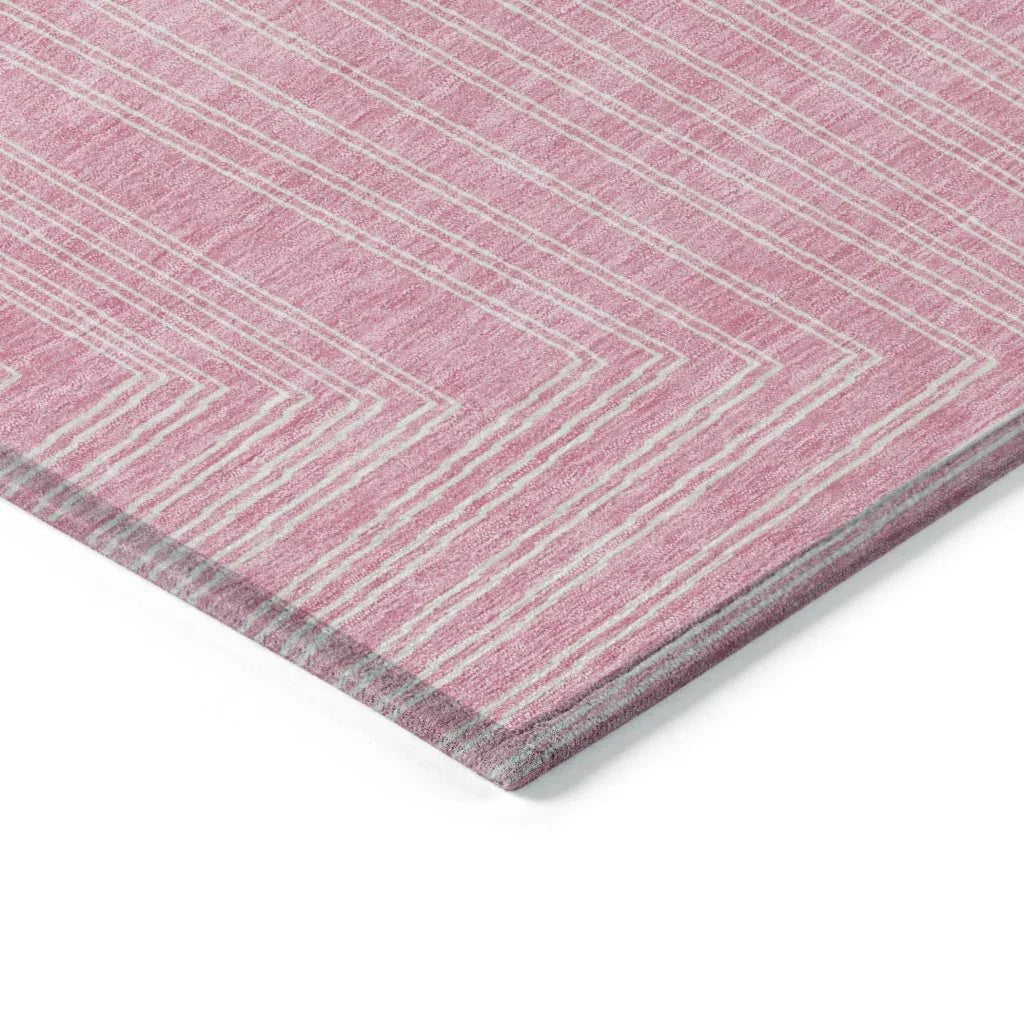 LOOMLAN Rugs Clayra Pink Washable Indoor-Outdoor Rug