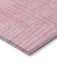 LOOMLAN Rugs Clayra Pink Washable Indoor-Outdoor Rug