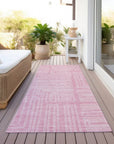 LOOMLAN Rugs Clayra Pink Washable Indoor-Outdoor Rug