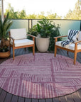 LOOMLAN Rugs Clayra Purple Washable Indoor-Outdoor Rug