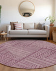 LOOMLAN Rugs Clayra Purple Washable Indoor-Outdoor Rug