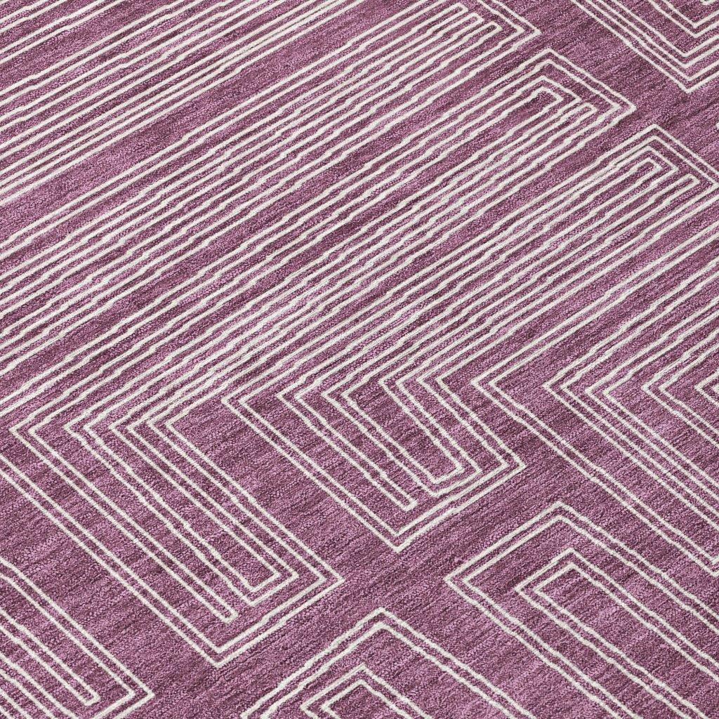 LOOMLAN Rugs Clayra Purple Washable Indoor-Outdoor Rug