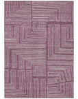 LOOMLAN Rugs Clayra Purple Washable Indoor-Outdoor Rug