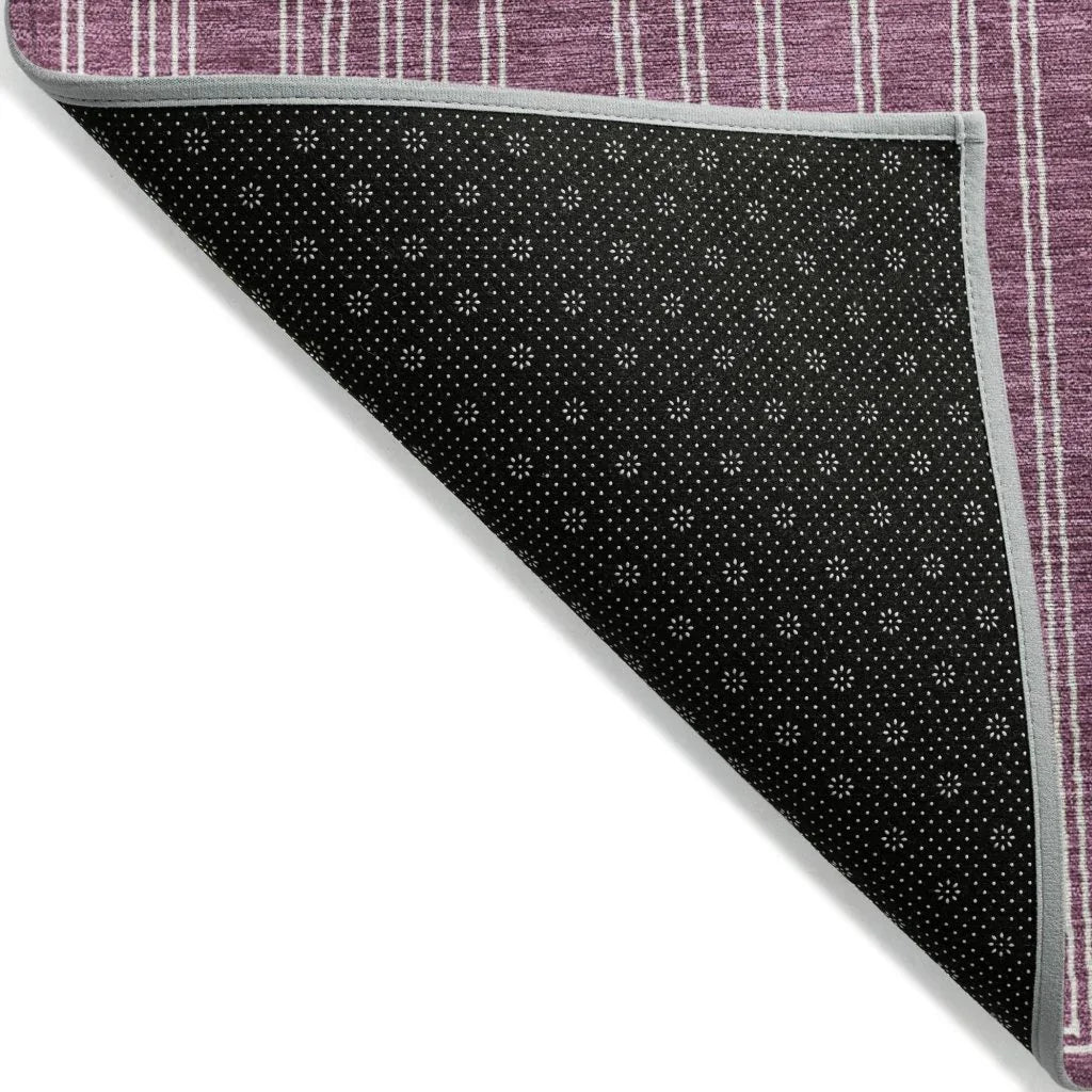 LOOMLAN Rugs Clayra Purple Washable Indoor-Outdoor Rug