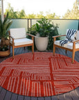LOOMLAN Rugs Clayra Red Washable Indoor-Outdoor Rug