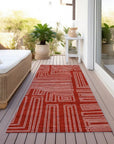 LOOMLAN Rugs Clayra Red Washable Indoor-Outdoor Rug