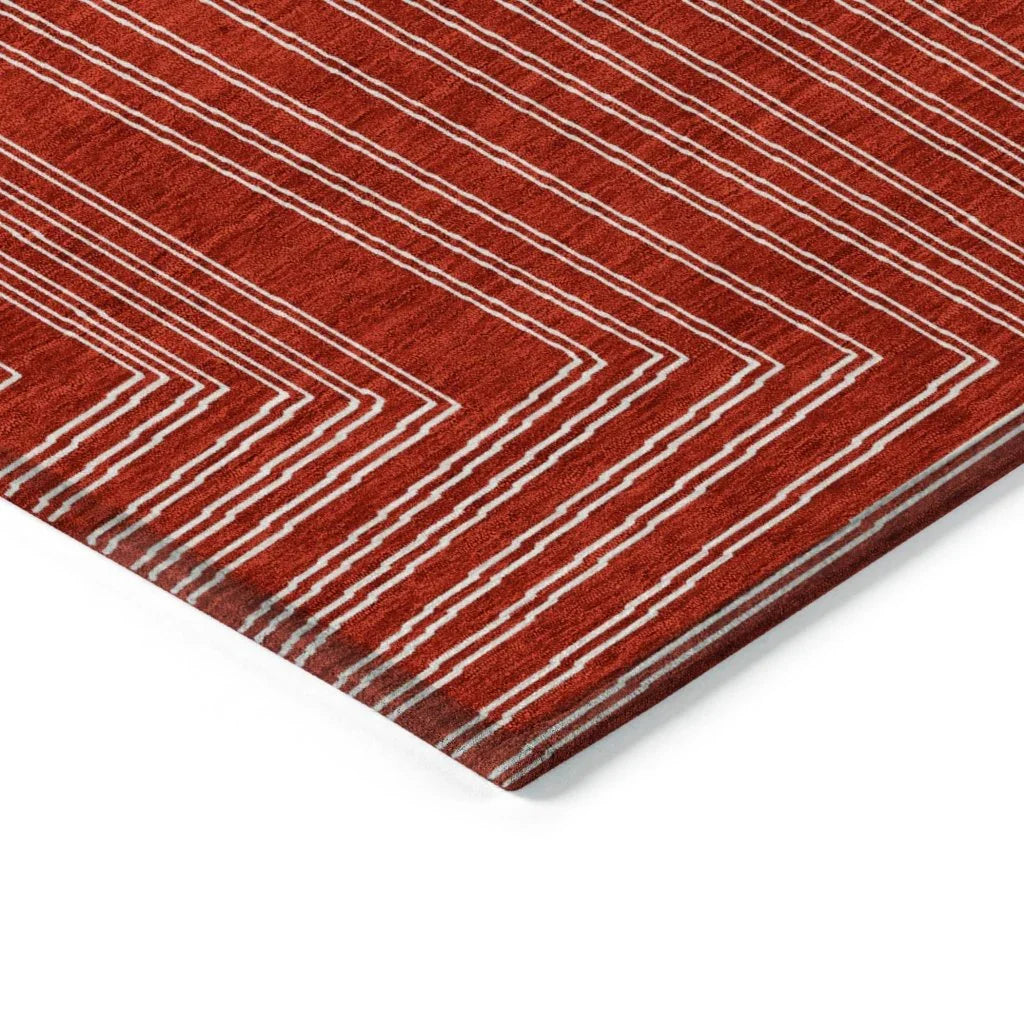 LOOMLAN Rugs Clayra Red Washable Indoor-Outdoor Rug