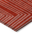 LOOMLAN Rugs Clayra Red Washable Indoor-Outdoor Rug