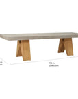 Clip Large Concrete Slate Grey Outdoor Dining Table - LOOMLAN - Seasonal Living - Outdoor Dining Tables