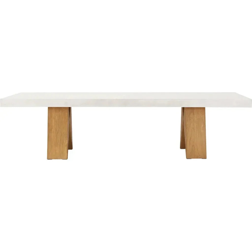 Clip Large Concrete White Outdoor Dining Table - LOOMLAN - Seasonal Living - Outdoor Dining Tables