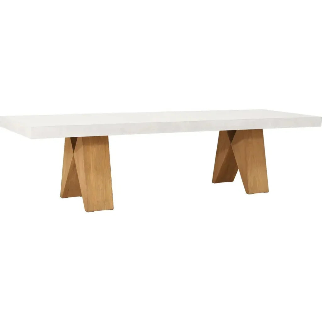 Clip Large Concrete White Outdoor Dining Table - LOOMLAN - Seasonal Living - Outdoor Dining Tables