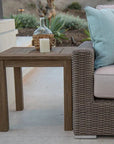 Coastal Durable Teak Wood Outdoor End Table - LOOMLAN - Sunset West - Outdoor Side Tables