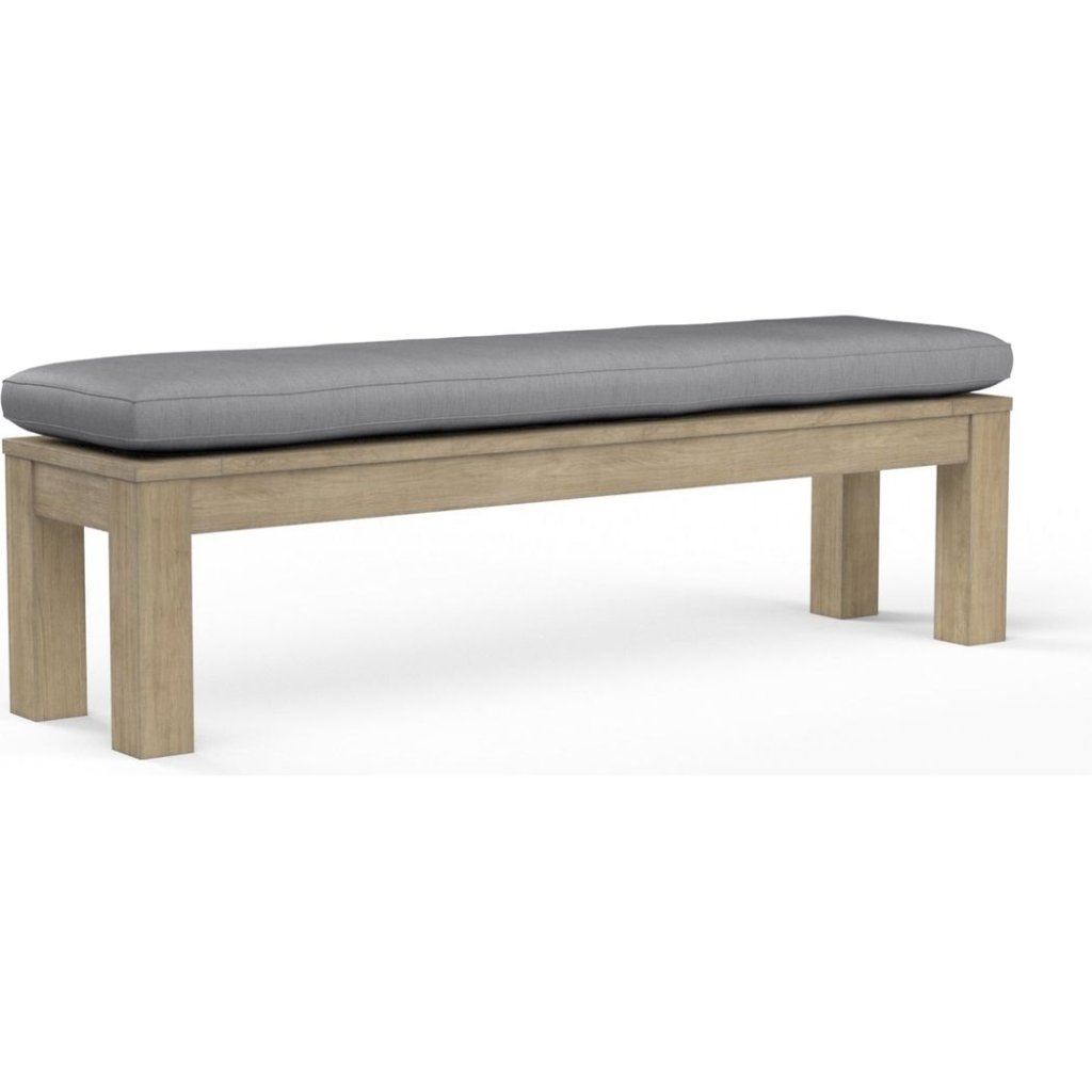 Coastal Teak Sunbrella Outdoor Dining Bench - LOOMLAN - Sunset West - Outdoor Benches