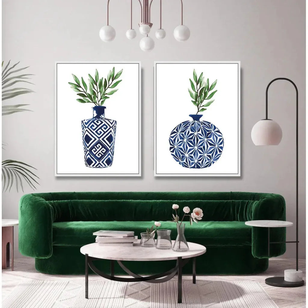 LOOMLAN Cobalt Geometric III d Canvas Art For Living Room