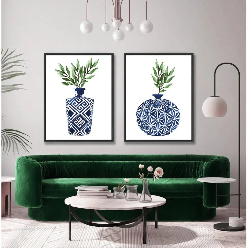 LOOMLAN Cobalt Geometric III d Canvas Art For Living Room