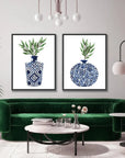 LOOMLAN Cobalt Geometric III d Canvas Art For Living Room