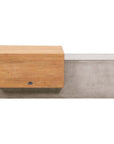 Seasonal Living Monolith Concrete Outdoor Bench with Teak Tabletop