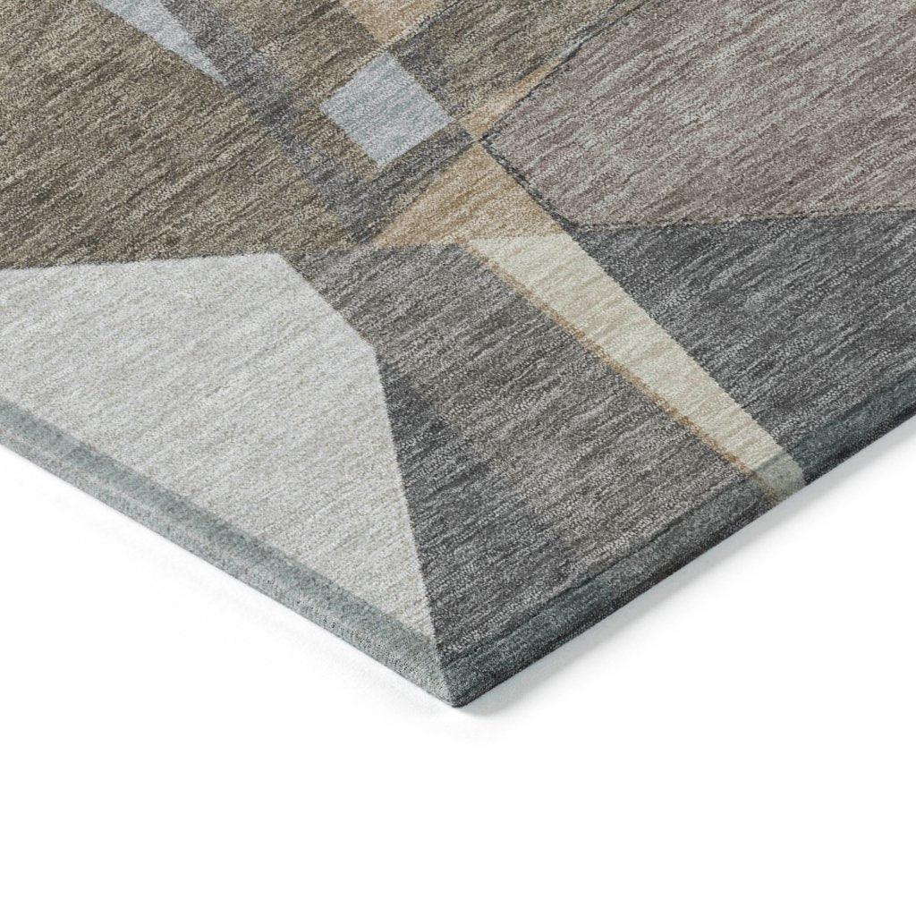 LOOMLAN Rugs Contoure Brown Washable Indoor-Outdoor Rug