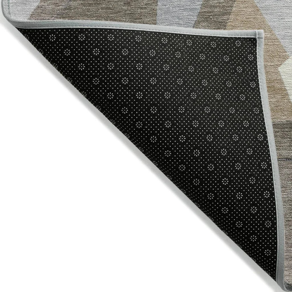 LOOMLAN Rugs Contoure Brown Washable Indoor-Outdoor Rug