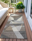 LOOMLAN Rugs Contoure Brown Washable Indoor-Outdoor Rug