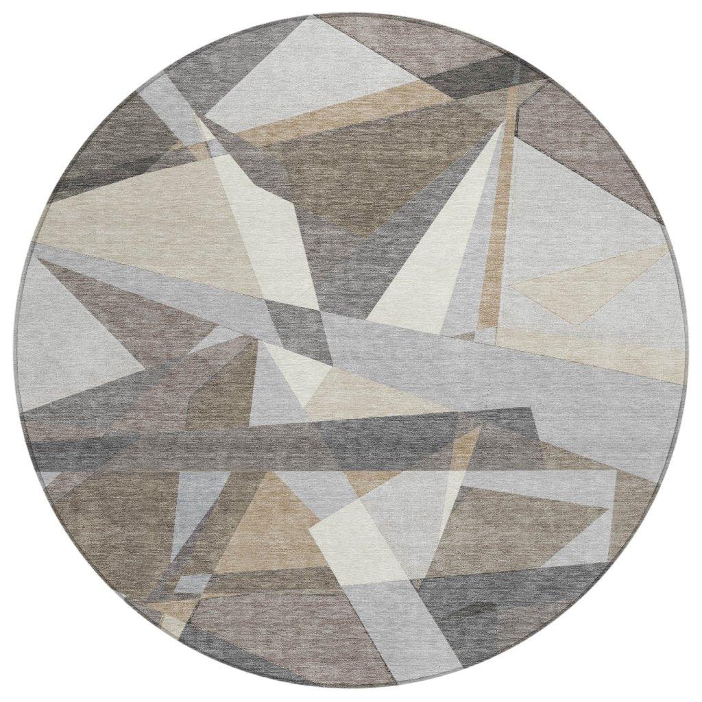 LOOMLAN Rugs Contoure Brown Washable Indoor-Outdoor Rug
