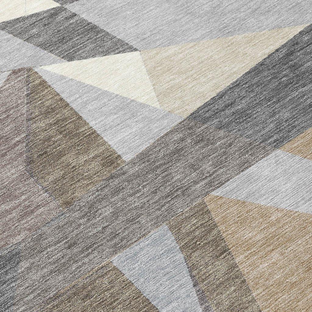 LOOMLAN Rugs Contoure Brown Washable Indoor-Outdoor Rug