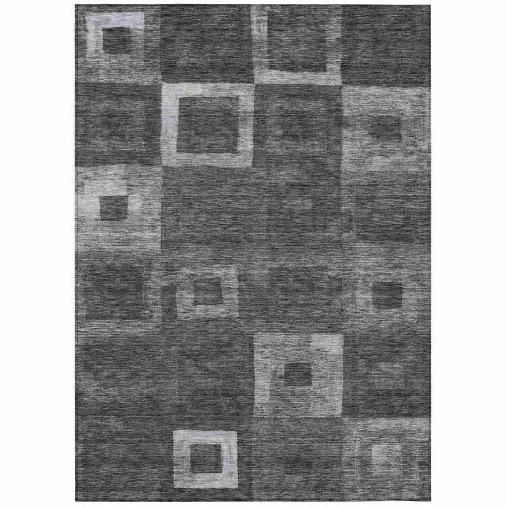 LOOMLAN Rugs Cora Black Washable Indoor-Outdoor Rug
